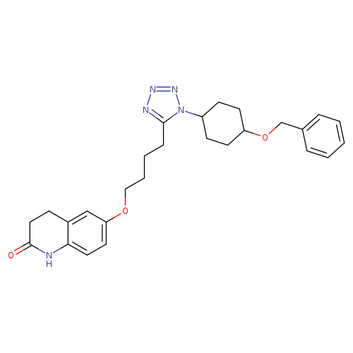 O=C1CCc2c(N1)ccc(c2)OCCCCc1nnnn1C1CC[C@H](CC1)OCc1ccccc1