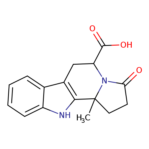 OC(=O)C1Cc2c3ccccc3[nH]c2C2(N1C(=O)CC2)C