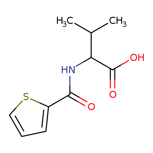 CC(C(C(=O)O)NC(=O)c1cccs1)C