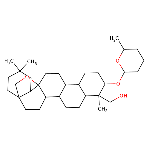 OCC1(C)C(CCC2C1CCC1C2C=CC23C1CCC1(C3CC(CC1)(C)C)CO2)OC1CCCC(O1)C