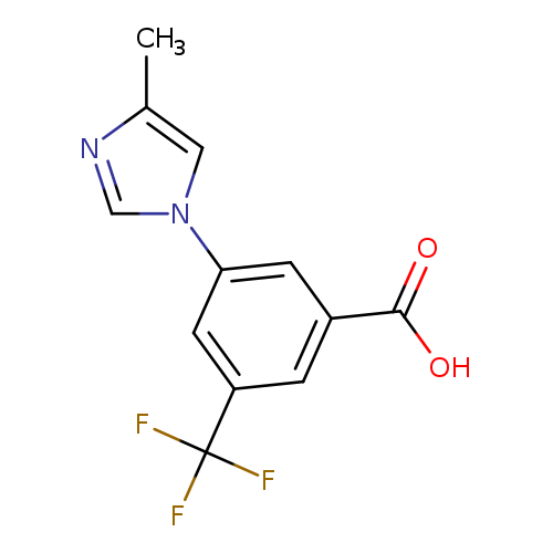 Cc1ncn(c1)c1cc(cc(c1)C(F)(F)F)C(=O)O