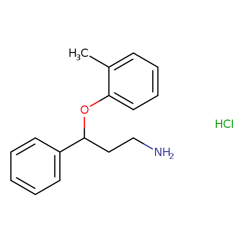 NCCC(c1ccccc1)Oc1ccccc1C.Cl