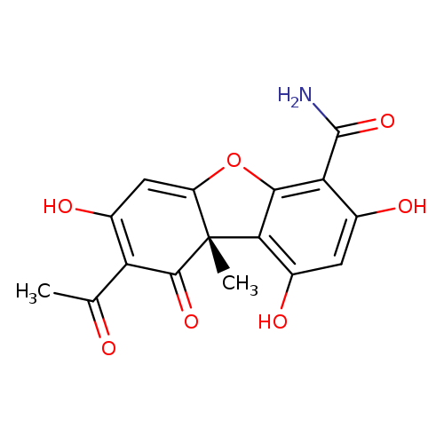 CC(=O)C1=C(O)C=C2[C@](C1=O)(C)c1c(O)cc(c(c1O2)C(=O)N)O