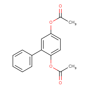 CC(=O)Oc1ccc(c(c1)c1ccccc1)OC(=O)C