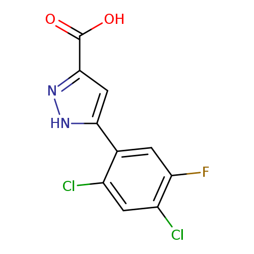 OC(=O)c1n[nH]c(c1)c1cc(F)c(cc1Cl)Cl