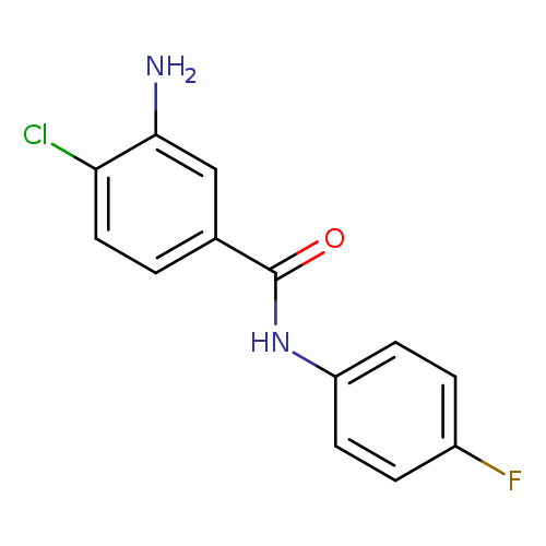 Fc1ccc(cc1)NC(=O)c1ccc(c(c1)N)Cl