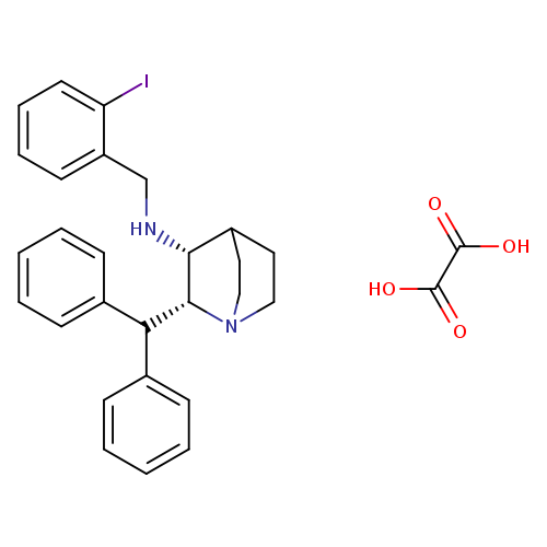 OC(=O)C(=O)O.Ic1ccccc1CN[C@@H]1C2CCN([C@@H]1C(c1ccccc1)c1ccccc1)CC2