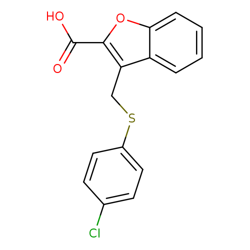 Clc1ccc(cc1)SCc1c(oc2c1cccc2)C(=O)O