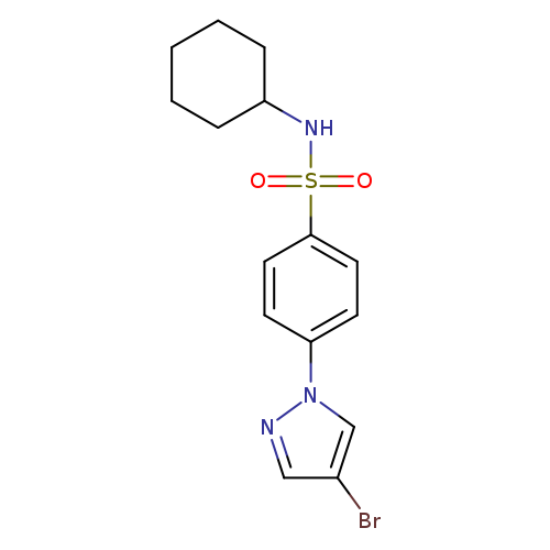 Brc1cnn(c1)c1ccc(cc1)S(=O)(=O)NC1CCCCC1