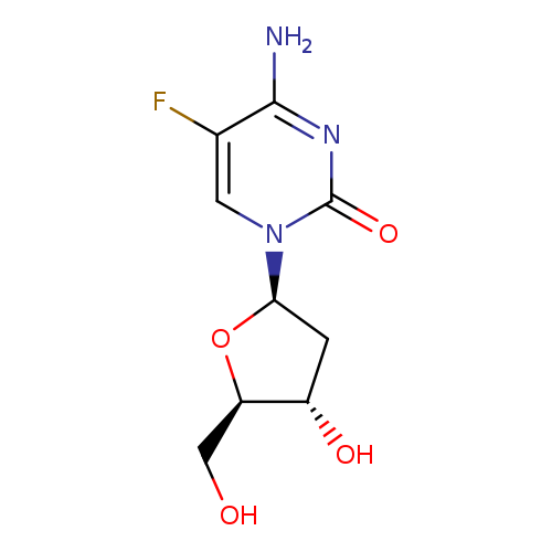 OC[C@H]1O[C@H](C[C@@H]1O)n1cc(F)c(nc1=O)N