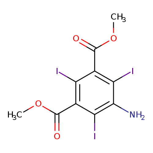 COC(=O)c1c(I)c(C(=O)OC)c(c(c1I)N)I