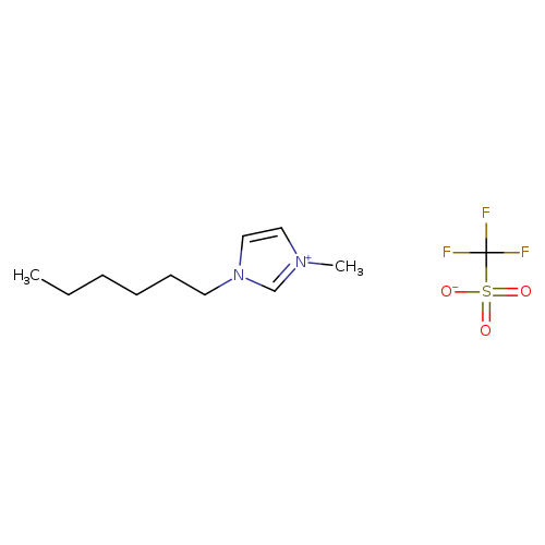 [O-]S(=O)(=O)C(F)(F)F.CCCCCCn1cc[n+](c1)C