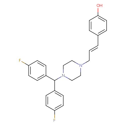 Oc1ccc(cc1)/C=C/CN1CCN(CC1)C(c1ccc(cc1)F)c1ccc(cc1)F