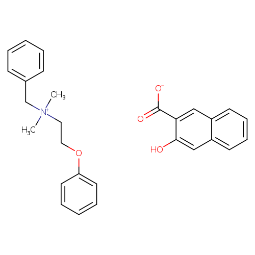 C[N+](Cc1ccccc1)(CCOc1ccccc1)C.[O-]C(=O)c1cc2ccccc2cc1O