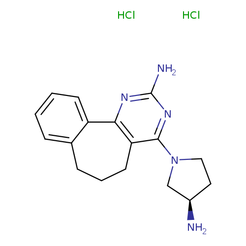 N[C@@H]1CCN(C1)c1nc(N)nc2c1CCCc1c2cccc1.Cl.Cl