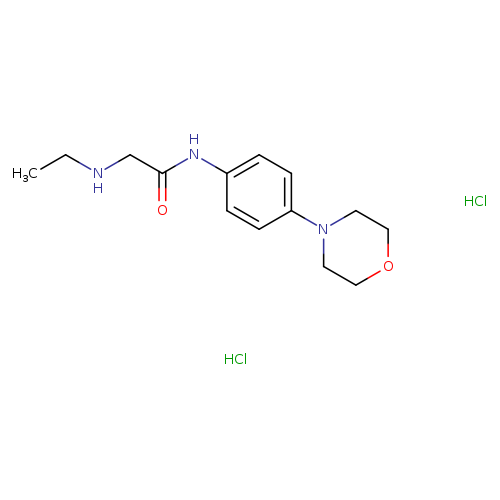 CCNCC(=O)Nc1ccc(cc1)N1CCOCC1.Cl.Cl