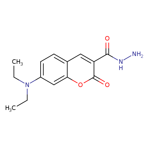 CCN(c1ccc2c(c1)oc(=O)c(c2)C(=O)NN)CC