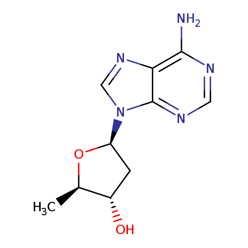 O[C@H]1C[C@@H](O[C@@H]1C)n1cnc2c1ncnc2N
