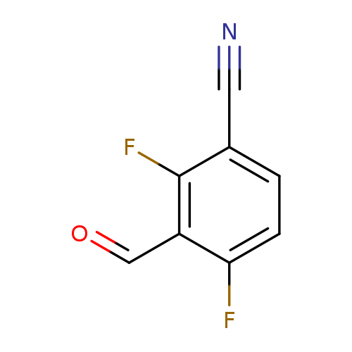 O=Cc1c(F)ccc(c1F)C#N