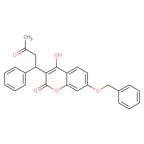 CC(=O)CC(c1c(=O)oc2c(c1O)ccc(c2)OCc1ccccc1)c1ccccc1
