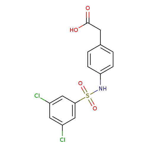 OC(=O)Cc1ccc(cc1)NS(=O)(=O)c1cc(Cl)cc(c1)Cl