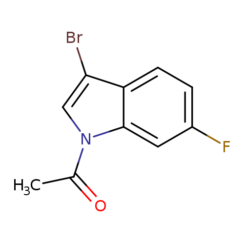 Fc1ccc2c(c1)n(cc2Br)C(=O)C