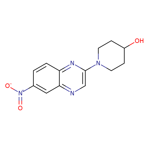 OC1CCN(CC1)c1cnc2c(n1)ccc(c2)[N+](=O)[O-]