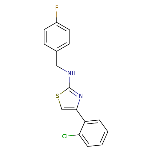 Fc1ccc(cc1)CNc1scc(n1)c1ccccc1Cl