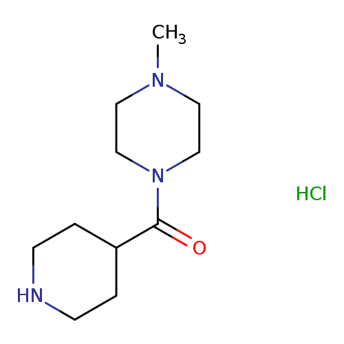 CN1CCN(CC1)C(=O)C1CCNCC1.Cl