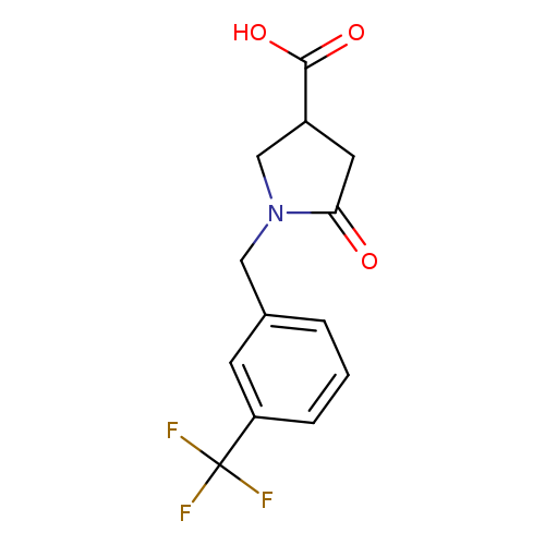 OC(=O)C1CC(=O)N(C1)Cc1cccc(c1)C(F)(F)F
