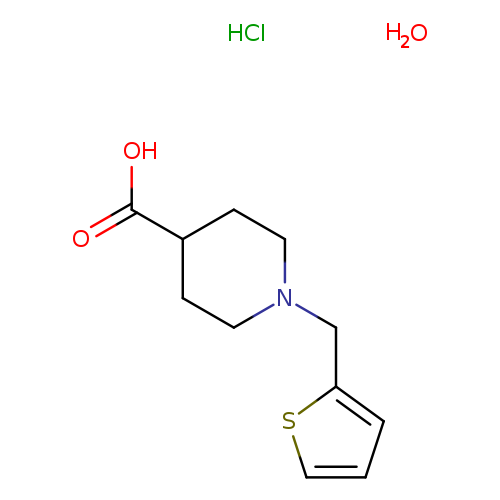 OC(=O)C1CCN(CC1)Cc1cccs1.O.Cl