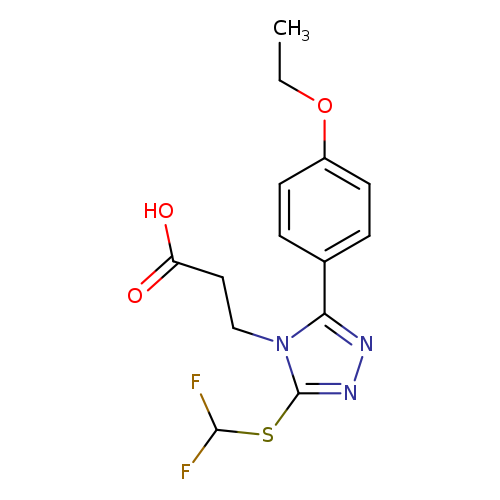 CCOc1ccc(cc1)c1nnc(n1CCC(=O)O)SC(F)F