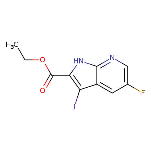 CCOC(=O)c1[nH]c2c(c1I)cc(cn2)F