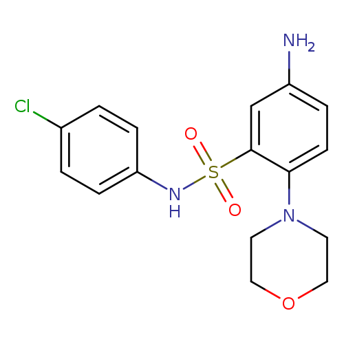 Nc1ccc(c(c1)S(=O)(=O)Nc1ccc(cc1)Cl)N1CCOCC1