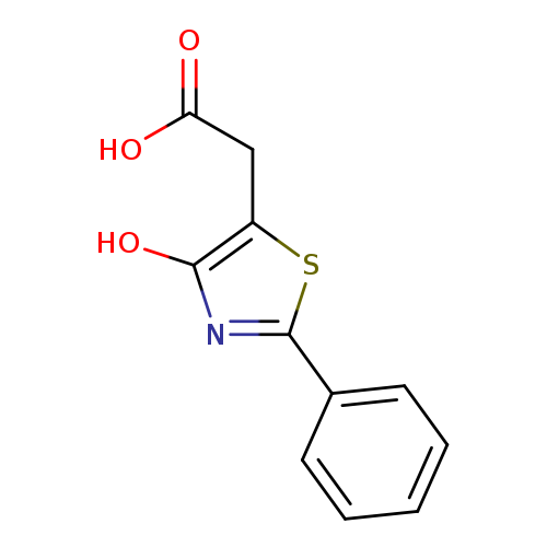 OC(=O)Cc1sc(nc1O)c1ccccc1