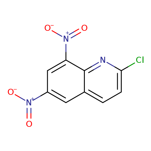 Clc1ccc2c(n1)c(cc(c2)[N+](=O)[O-])[N+](=O)[O-]