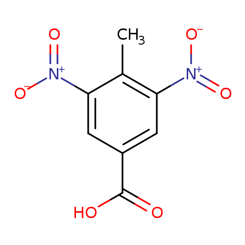 [O-][N+](=O)c1cc(cc(c1C)[N+](=O)[O-])C(=O)O