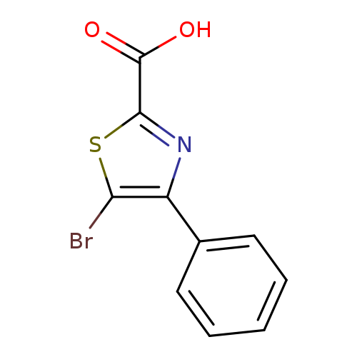 Brc1sc(nc1c1ccccc1)C(=O)O