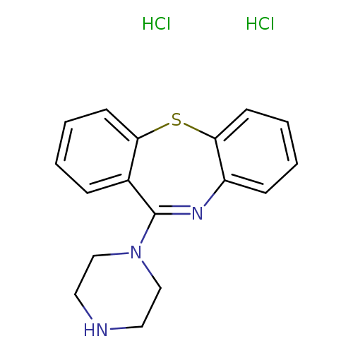 N1CCN(CC1)C1=Nc2ccccc2Sc2c1cccc2.Cl.Cl