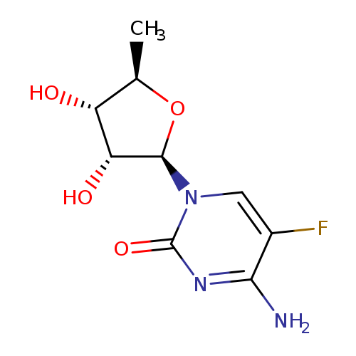 C[C@H]1O[C@H]([C@@H]([C@@H]1O)O)n1cc(F)c(nc1=O)N