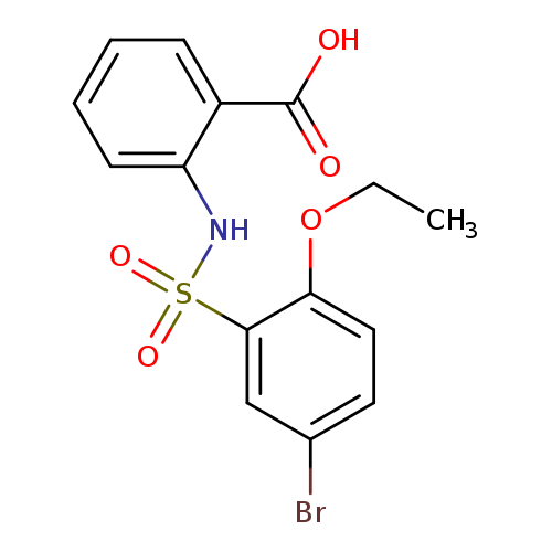 CCOc1ccc(cc1S(=O)(=O)Nc1ccccc1C(=O)O)Br