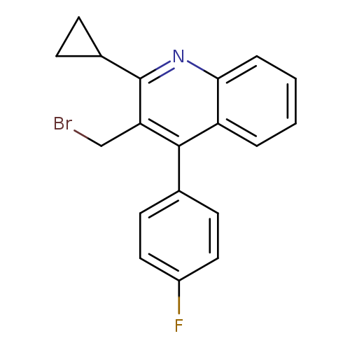 BrCc1c(nc2c(c1c1ccc(cc1)F)cccc2)C1CC1