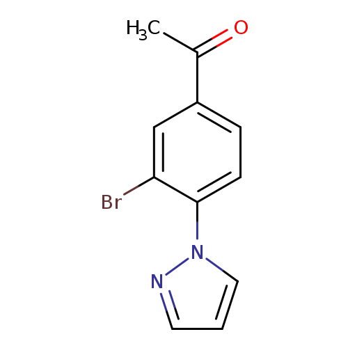 Brc1cc(ccc1n1cccn1)C(=O)C