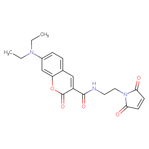CCN(c1ccc2c(c1)oc(=O)c(c2)C(=O)NCCN1C(=O)C=CC1=O)CC