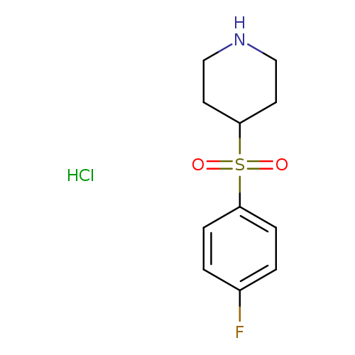 Fc1ccc(cc1)S(=O)(=O)C1CCNCC1.Cl