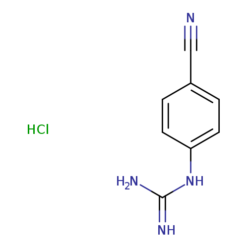 N#Cc1ccc(cc1)NC(=N)N.Cl