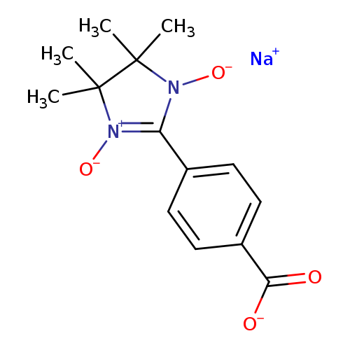 [O-]C(=O)c1ccc(cc1)C1=[N+]([O-])C(C(N1[O-])(C)C)(C)C.[Na+]