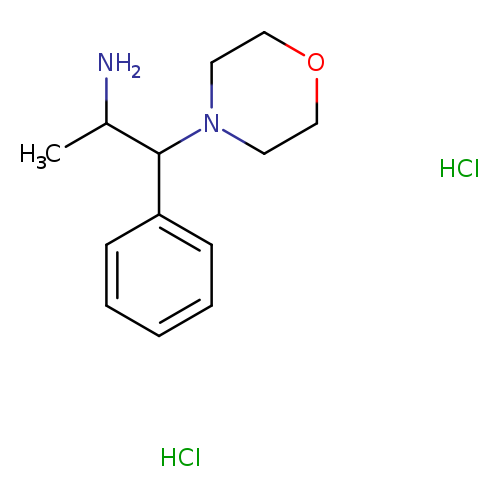 CC(C(c1ccccc1)N1CCOCC1)N.Cl.Cl