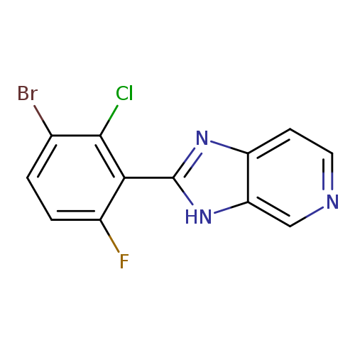 Fc1ccc(c(c1c1nc2c([nH]1)cncc2)Cl)Br