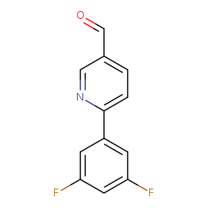 O=Cc1ccc(nc1)c1cc(F)cc(c1)F